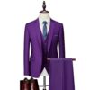 Purple Four-Piece Men’s Suit – Slim Fit Formal Wear For Weddings & Business