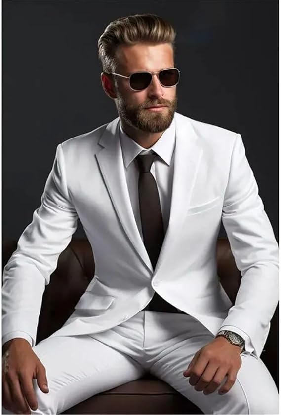 Premium White 3-Piece Men’s Suit – Elegant, Modern & Perfect for Special Occasions
