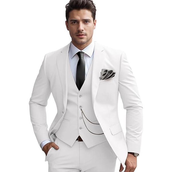 Premium White 3-Piece Men’s Suit – Elegant, Modern & Perfect for Special Occasions
