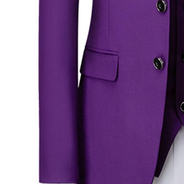 Purple Four-Piece Men’s Suit – Slim Fit Formal Wear For Weddings & Business