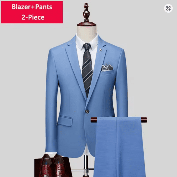 Light Blue Three-Piece Men’s Suit – Slim Fit  | Perfect For Formal Occasions