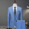 Light Blue Three-Piece Men’s Suit – Slim Fit  | Perfect For Formal Occasions
