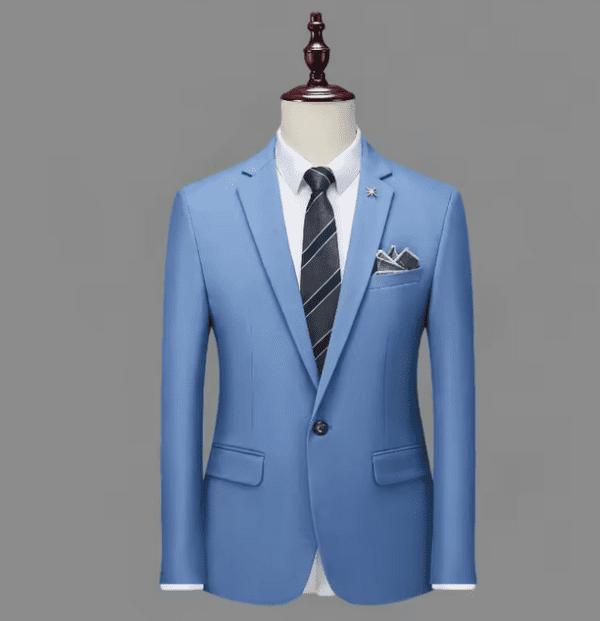 Light Blue Three-Piece Men’s Suit – Slim Fit  | Perfect For Formal Occasions
