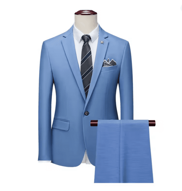 Light Blue Three-Piece Men’s Suit – Slim Fit  | Perfect For Formal Occasions