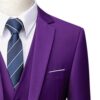 Purple Four-Piece Men’s Suit – Slim Fit Formal Wear For Weddings & Business