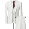 White Three-Piece Men’s Suit – Elegant Slim Fit Formal Wear for Weddings, Parties & Special Occasions