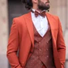 Luxury Burnt Orange Three-Piece Suit – Statement Modern Elegance