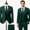 Men’s 3-Piece Dark Green Tailored Suit – Premium Formal Wear