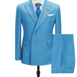 Royal Blue Double-Breasted Suit – Premium Classic Elegance - For Weddings & More