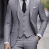 Premium Light Grey Three-Piece Suit – Modern Fit