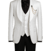 Luxury White Jacquard Three-Piece Suit | Pefect for Elite Formal Wear