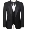 Men’s Luxury Black Tuxedo with Sparkling Textured Lapels