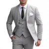 Premium Light Grey Three-Piece Suit – Modern Fit