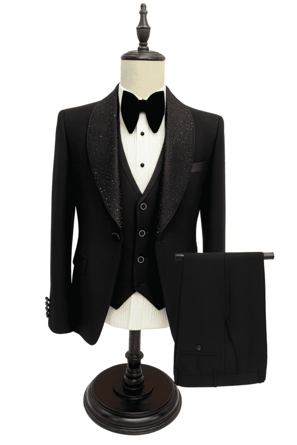 Premium Black Luxury 3-Piece Tuxedo Suit